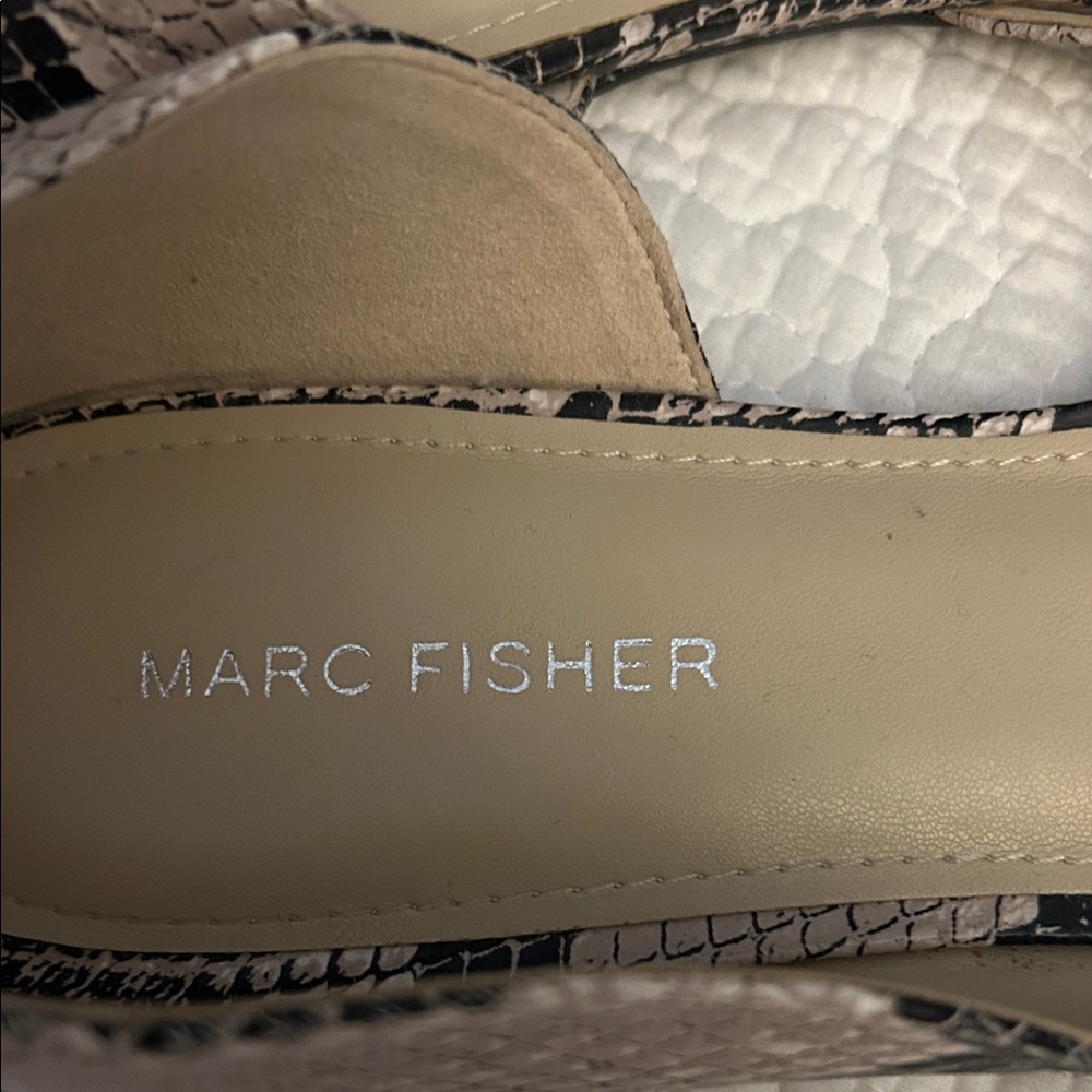 Marc Fisher Snakeskin Flats - Black and Taupe. good condition. - Picture 2 of 6